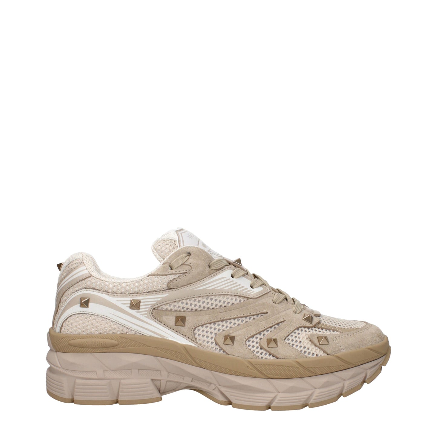 Valentino Garavani Sneaker aus beigefarbenem Stoff, niedriger Schaft