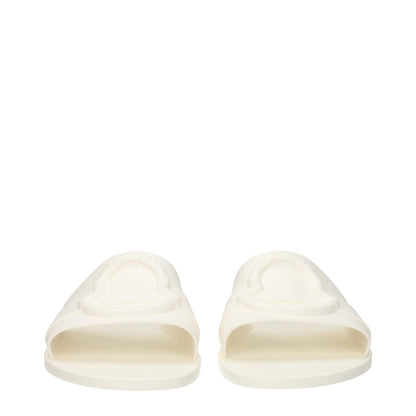 Moncler White Cotton Slippers