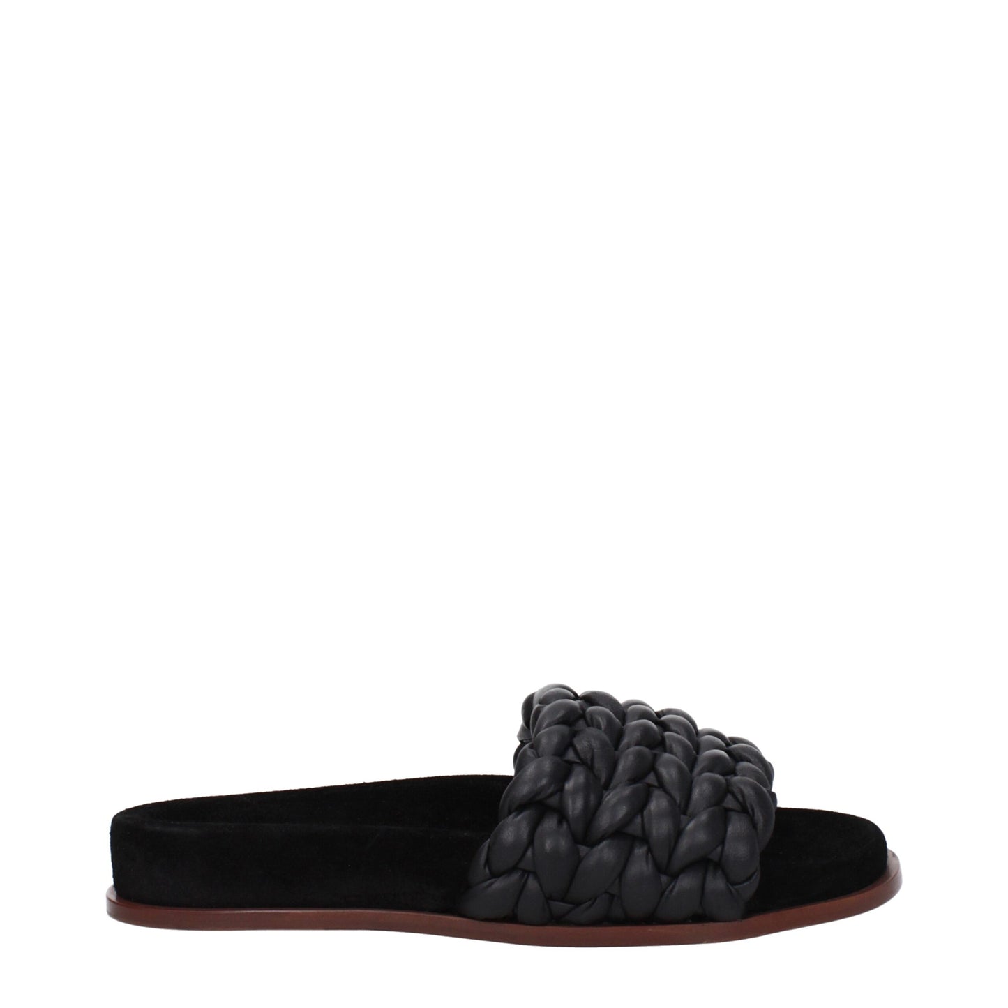 Chloé – Schwarze Leder-Slipper-Sandalen