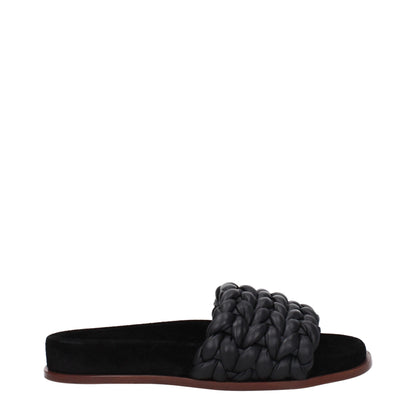 Chloé – Schwarze Leder-Slipper-Sandalen