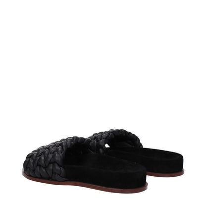 Chloé – Schwarze Leder-Slipper-Sandalen