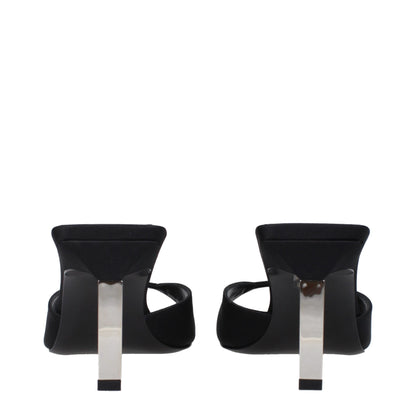 The Attico Black Satin Stiletto Heel Sandals