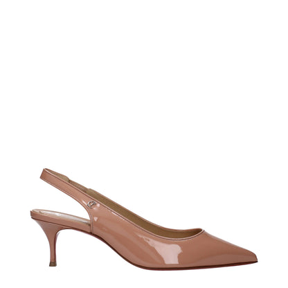 Christian Louboutin – Pumps aus rosa Leder mit mittlerem Absatz