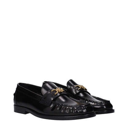 Versace – Slipper aus schwarzem Leder