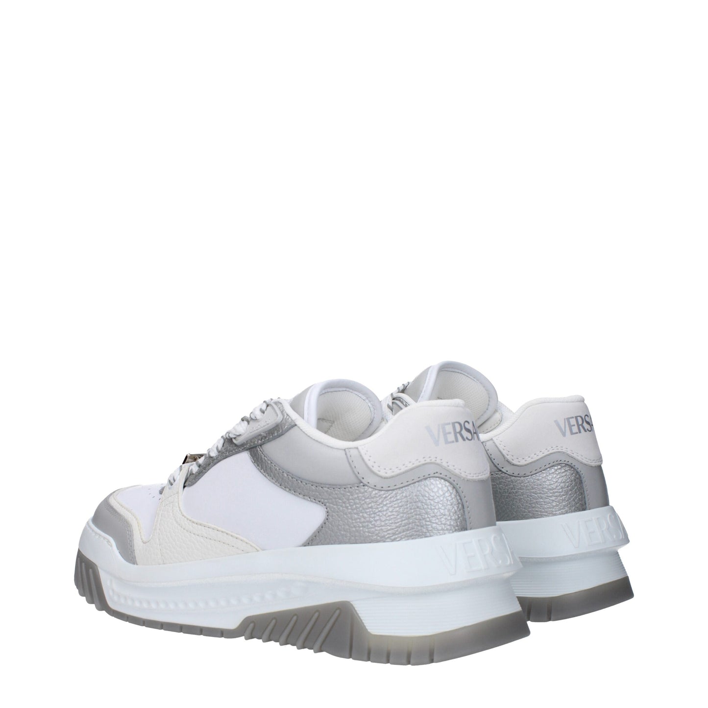 Versace – Weiße, klobige Leder-Sneaker