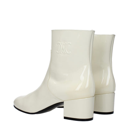 Beigefarbene Stiefeletten aus Leder von Celine