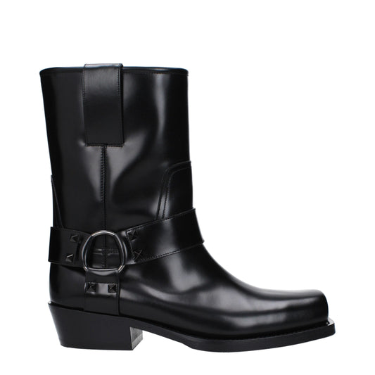 Valentino Garavani – Schwarze Lederstiefeletten