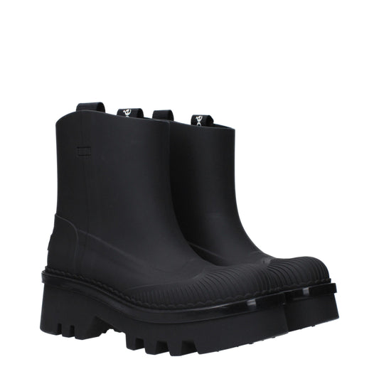 Chloé – Schwarze Baumwollstiefeletten