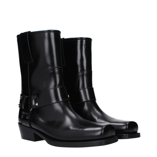 Valentino Garavani – Schwarze Lederstiefeletten