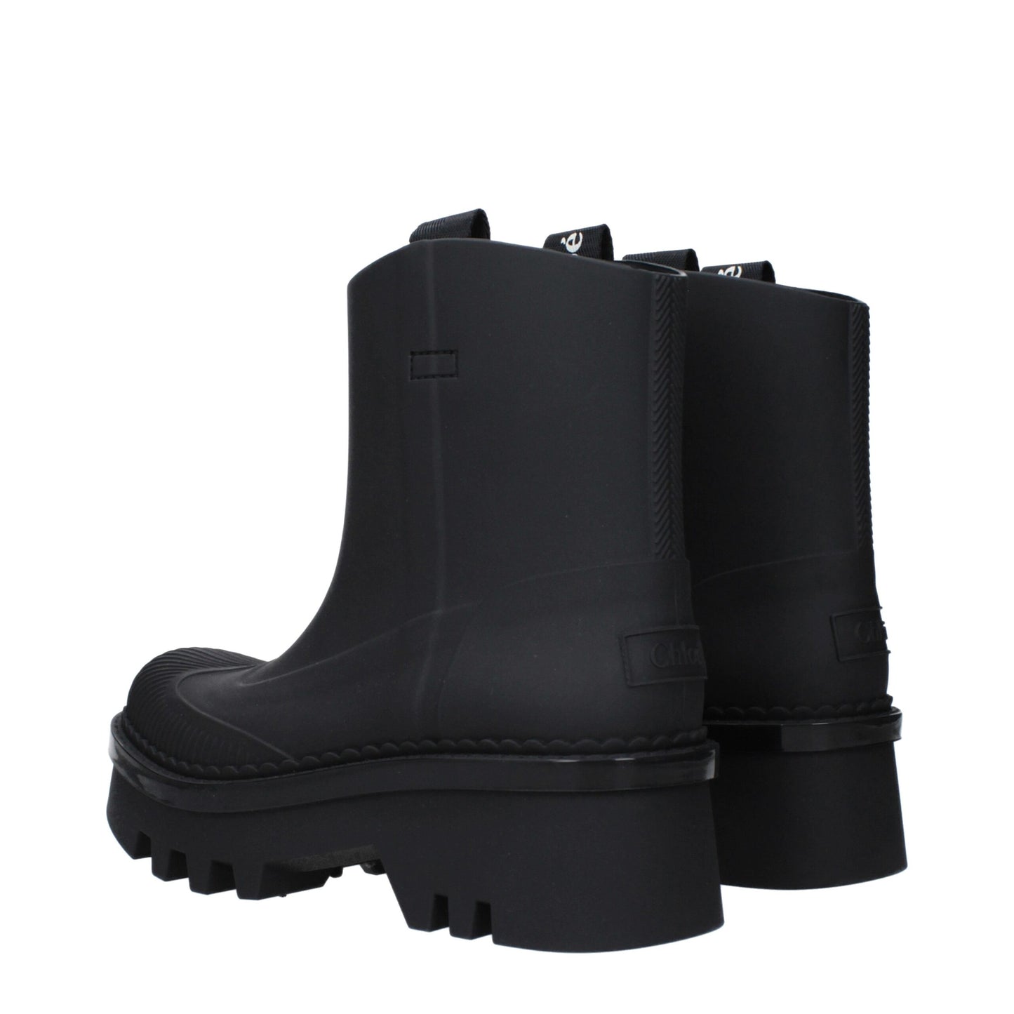 Chloé – Schwarze Baumwollstiefeletten