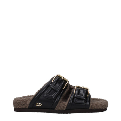 Valentino Garavani – Hausschuhe aus schwarzem Leder