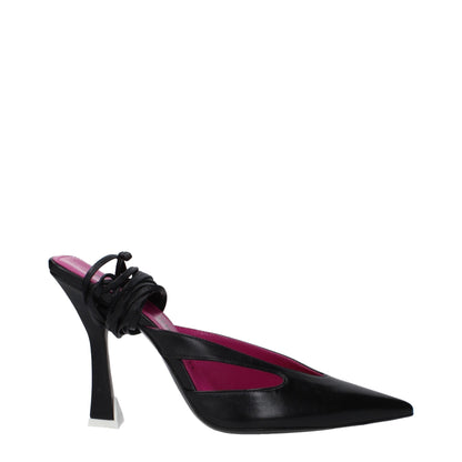 The Attico – Schwarze Sandalen aus Leder mit Stilettoabsatz