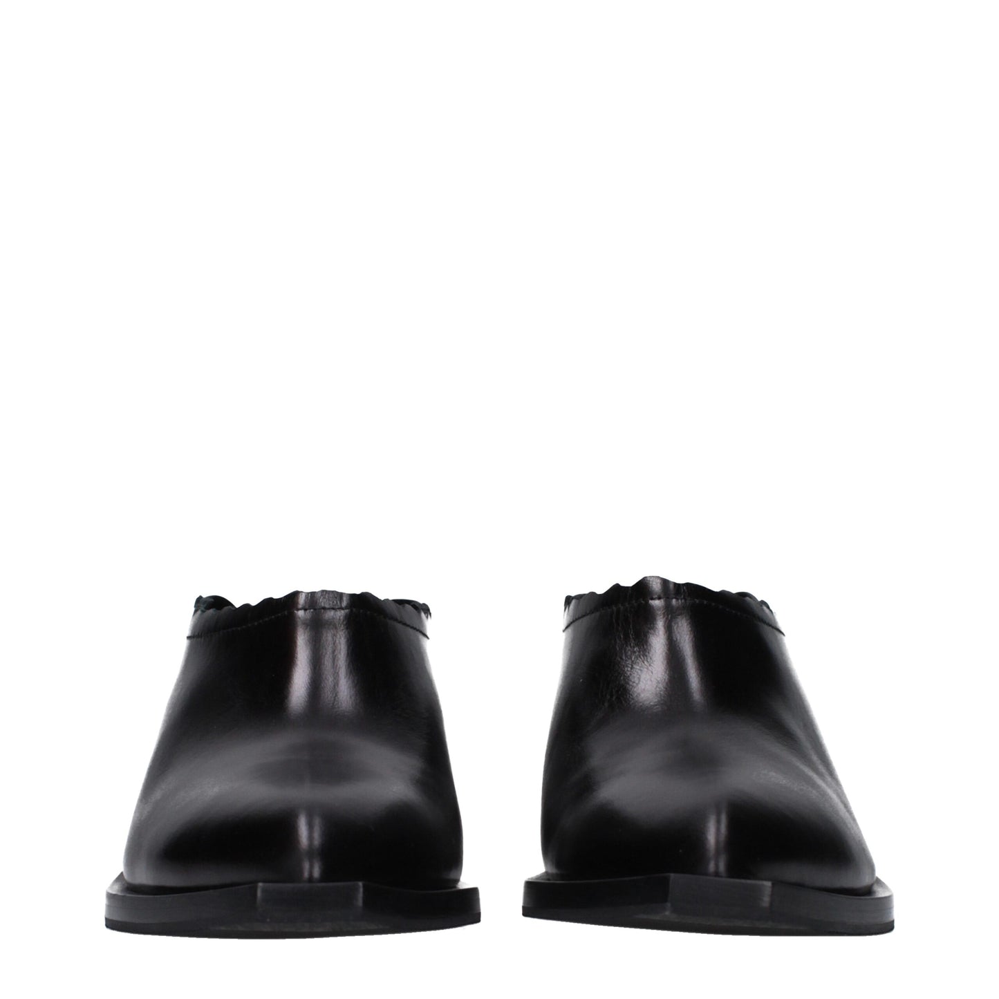 Moschino – Schwarze Lederpantoletten