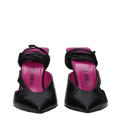 The Attico – Schwarze Sandalen aus Leder mit Stilettoabsatz