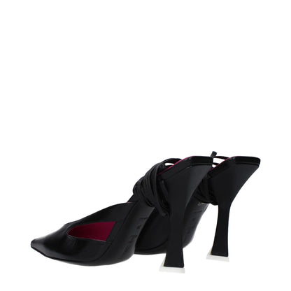 The Attico – Schwarze Sandalen aus Leder mit Stilettoabsatz