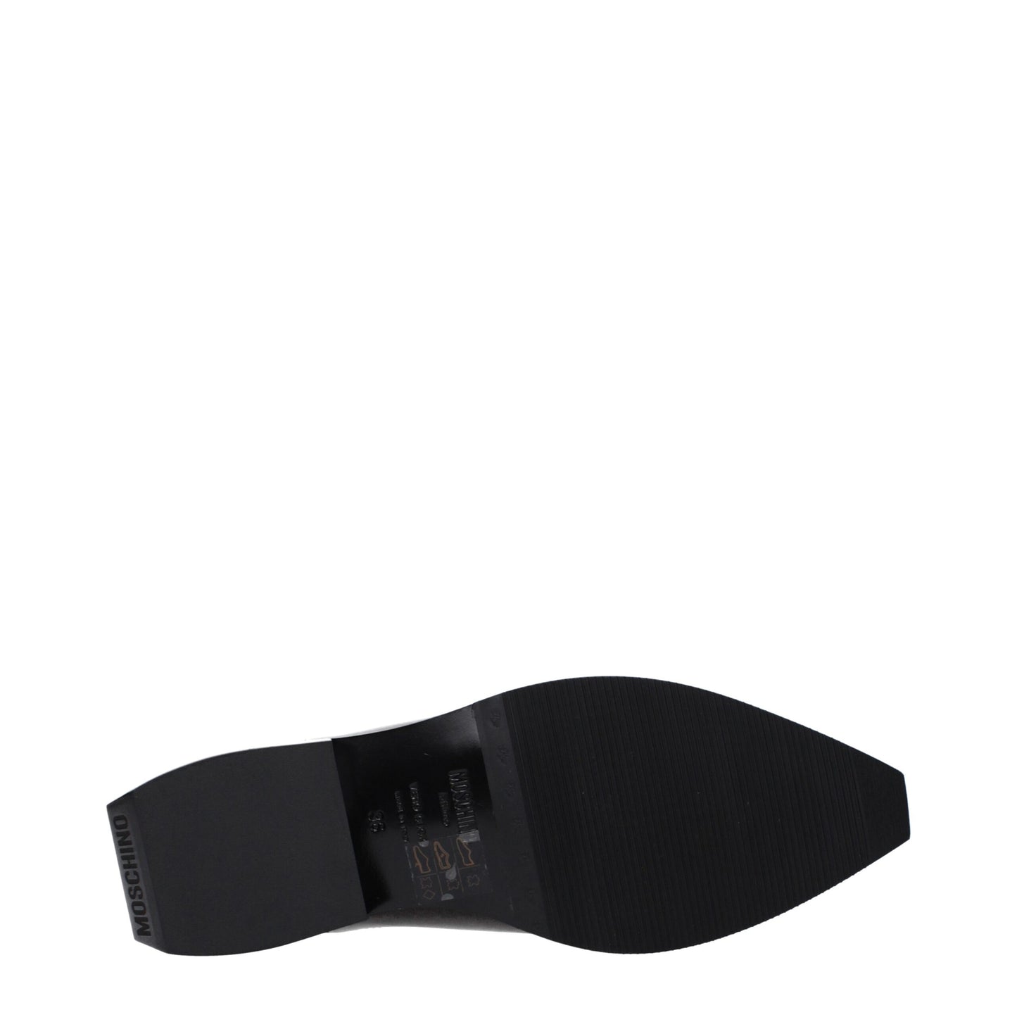 Moschino – Schwarze Lederpantoletten