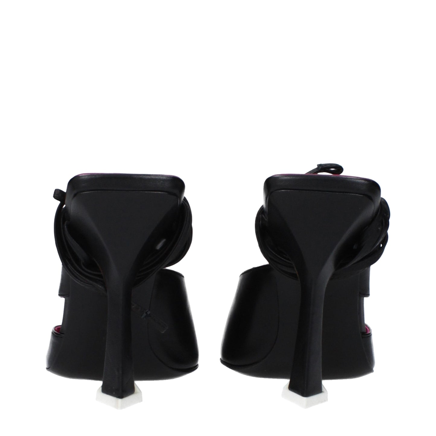 The Attico – Schwarze Sandalen aus Leder mit Stilettoabsatz