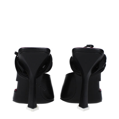 The Attico – Schwarze Sandalen aus Leder mit Stilettoabsatz