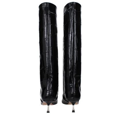 Paris Texas – Schwarze Lederstiefel mit hohem Absatz