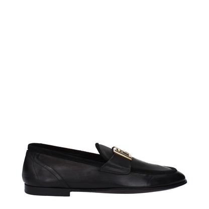 Dolce &amp; Gabbana – Slipper aus schwarzem Leder