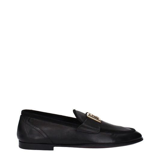 Dolce &amp; Gabbana – Slipper aus schwarzem Leder