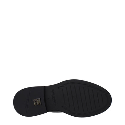 Dolce &amp; Gabbana Schwarze Lederstiefeletten