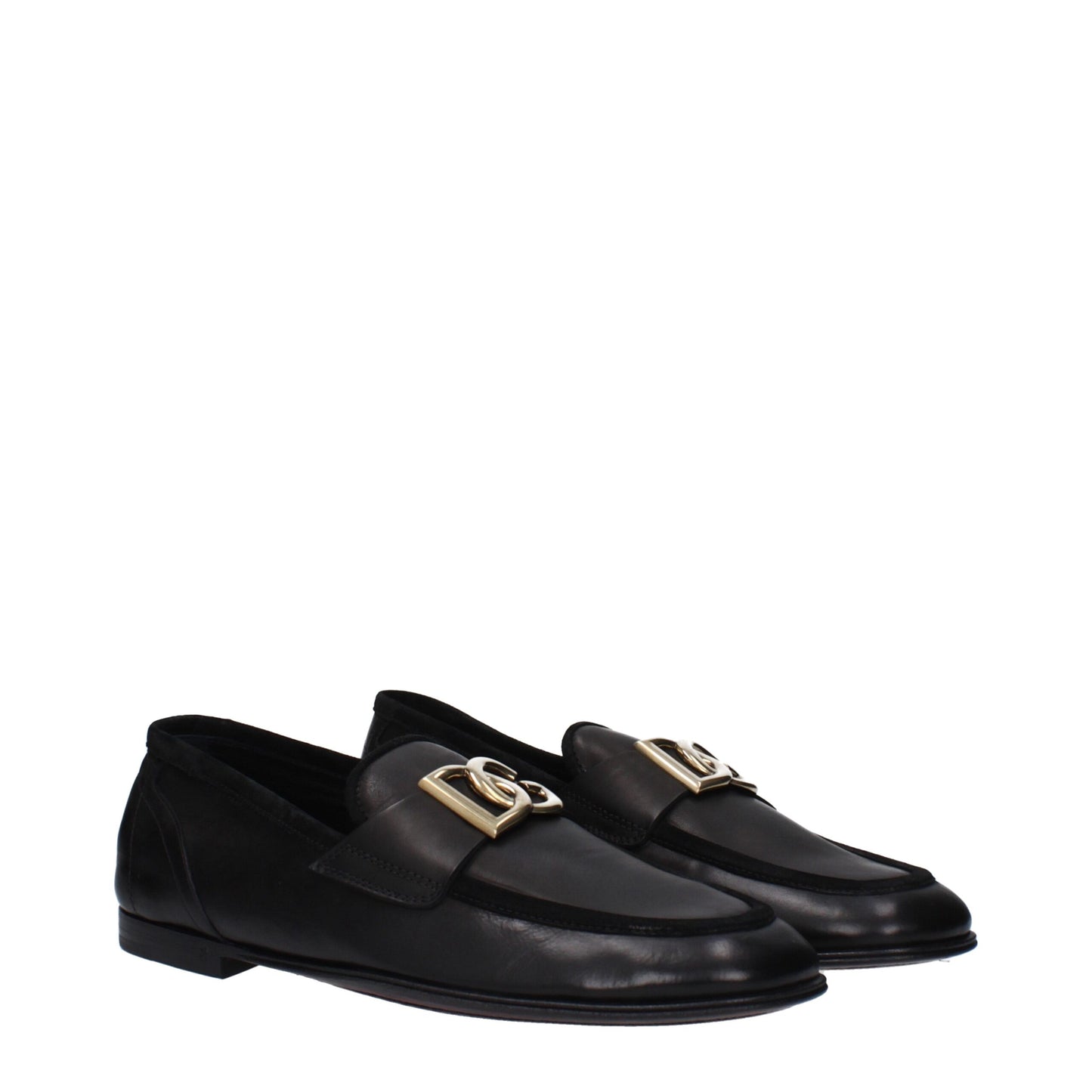 Dolce &amp; Gabbana – Slipper aus schwarzem Leder