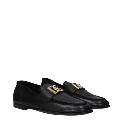 Dolce &amp; Gabbana – Slipper aus schwarzem Leder