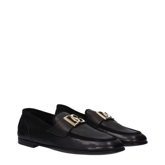 Dolce &amp; Gabbana – Slipper aus schwarzem Leder