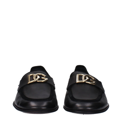 Dolce &amp; Gabbana – Slipper aus schwarzem Leder