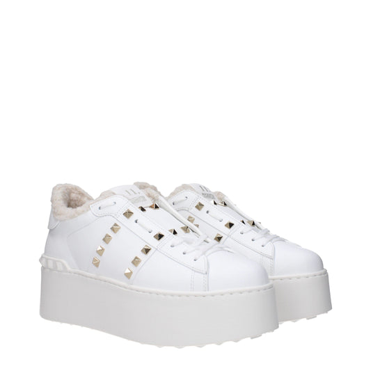 Valentino Garavani – Plateau-Sneakers aus weißem Leder
