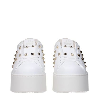 Valentino Garavani – Plateau-Sneakers aus weißem Leder