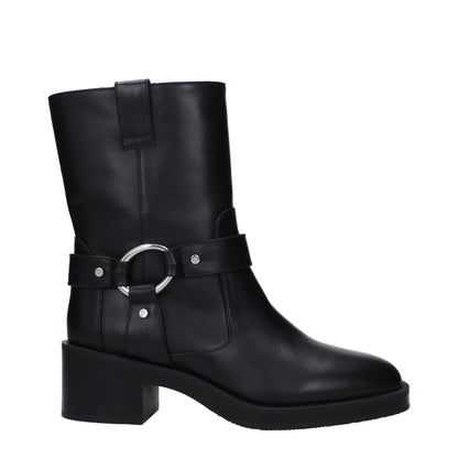 Stuart Weitzman Black Leather Ankle Boots