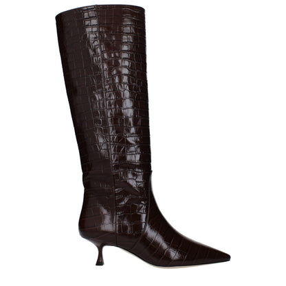 Stuart Weitzman Brown Leather High Heel Boots