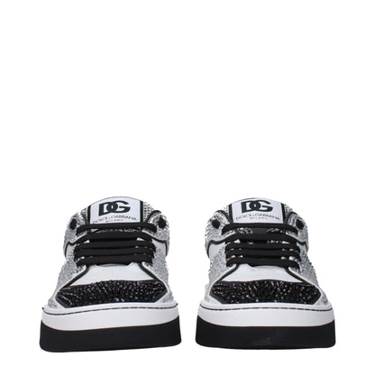 Dolce &amp; Gabbana Weiße niedrige Lederschuhe