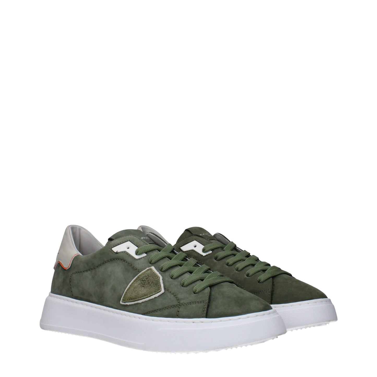 Philippe Model Grüne Leder Low-Tops
