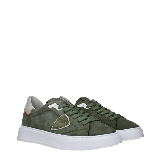 Philippe Model Grüne Leder Low-Tops