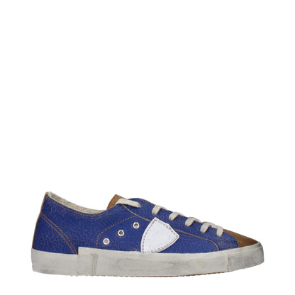 Philippe Model Blaue Leder Low-Tops