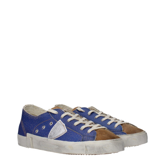Philippe Model Blaue Leder Low-Tops