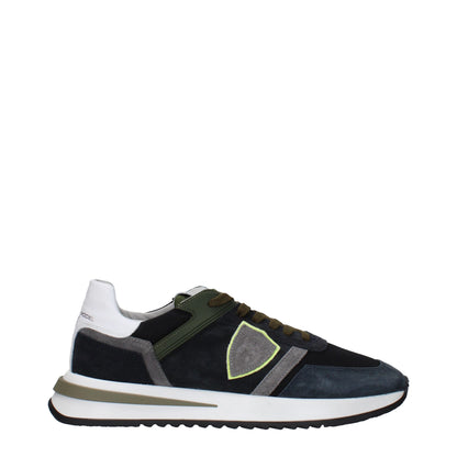 Philippe Model Blaue Leder Low-Tops