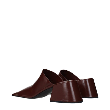 Jil Sander Red Leather Mules