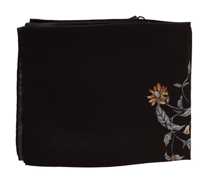 Dolce & Gabbana Brown 100% Silk Bird Print Wrap 80cm X 102cm RRP Scarf