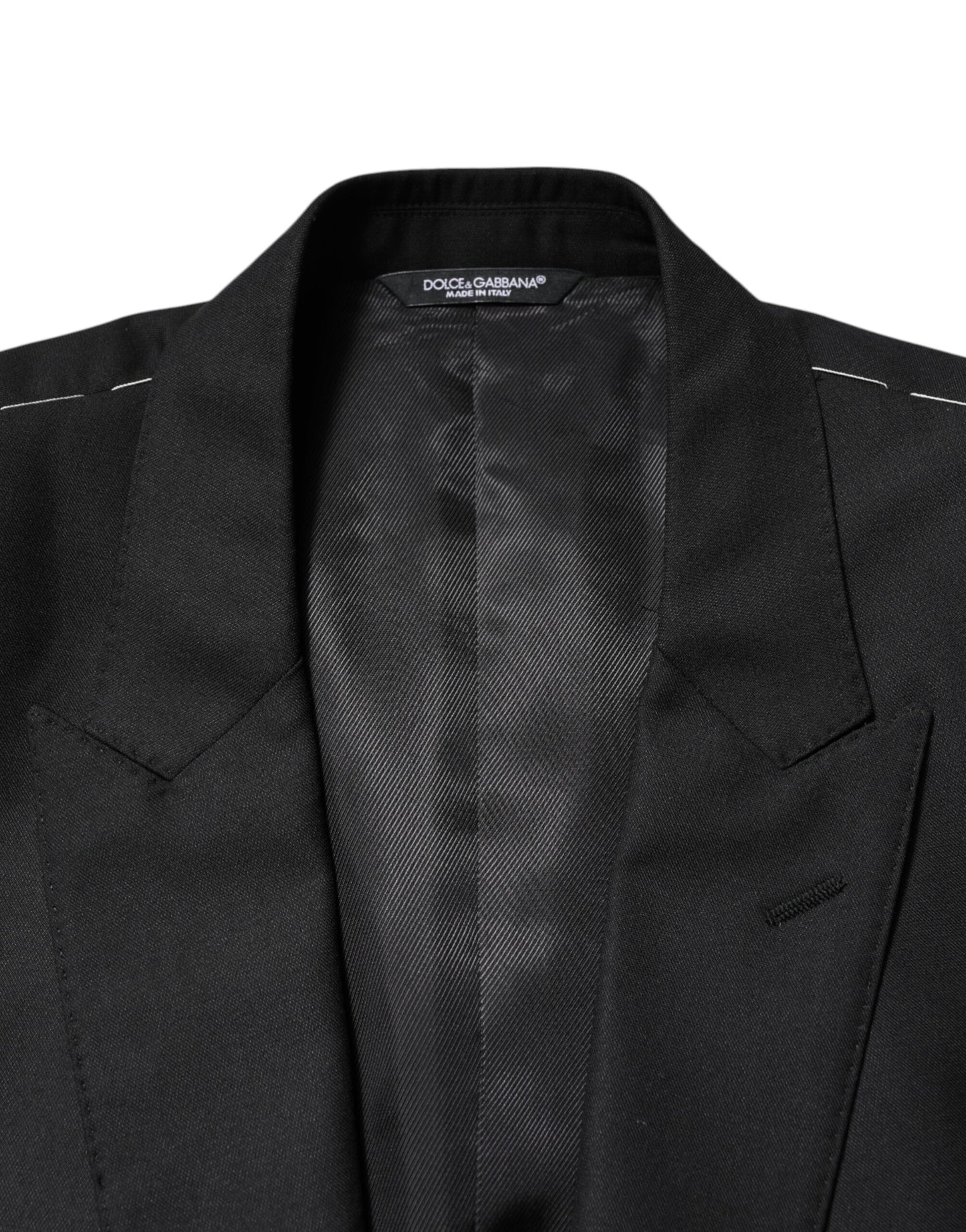 Dolce &amp; Gabbana – Einreihiger Blazer aus schwarzer Wolle