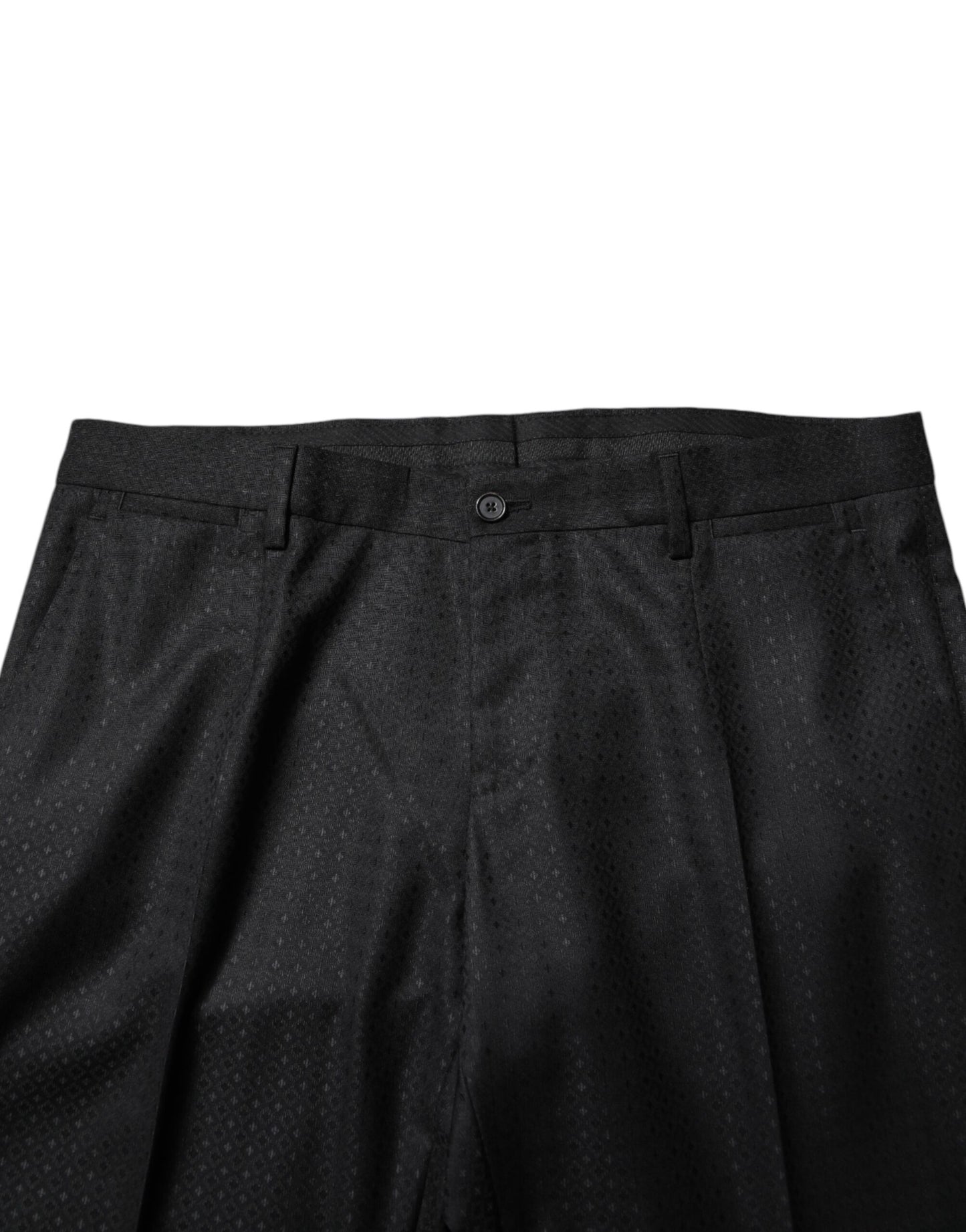 Dolce &amp; Gabbana – Schwarzer, einreihiger, zweiteiliger Jacquard-Anzug