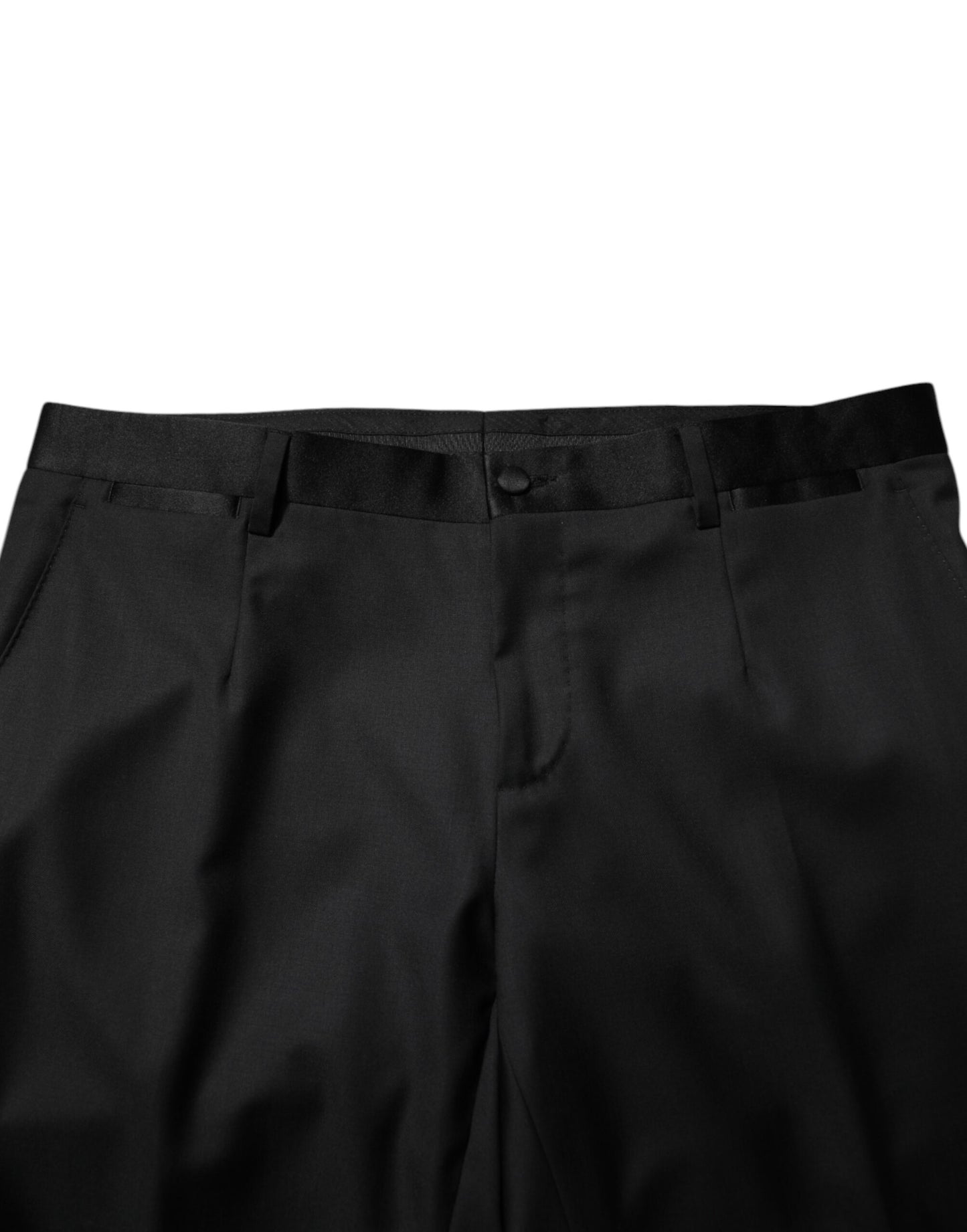 Dolce &amp; Gabbana – Schwarzer, einreihiger, zweiteiliger Anzug aus Wolle für Herren