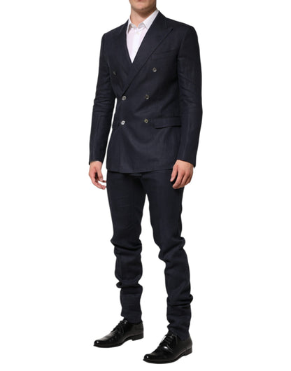 Dolce &amp; Gabbana – Dunkelblauer, zweireihiger, zweiteiliger Anzug