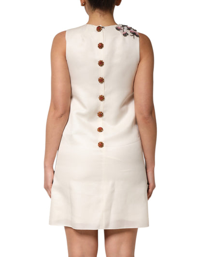 Dolce &amp; Gabbana – Mehrfarbiges, mit Kristallen verziertes A-Linien-Minikleid