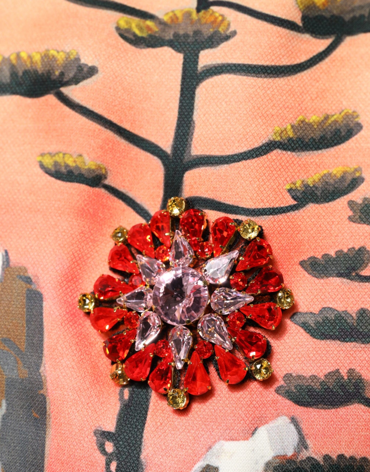 Dolce &amp; Gabbana – Mehrfarbiges, mit Kristallen verziertes A-Linien-Minikleid