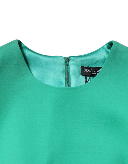 Dolce &amp; Gabbana – Grünes, ärmelloses, figurbetontes Minikleid in A-Linie