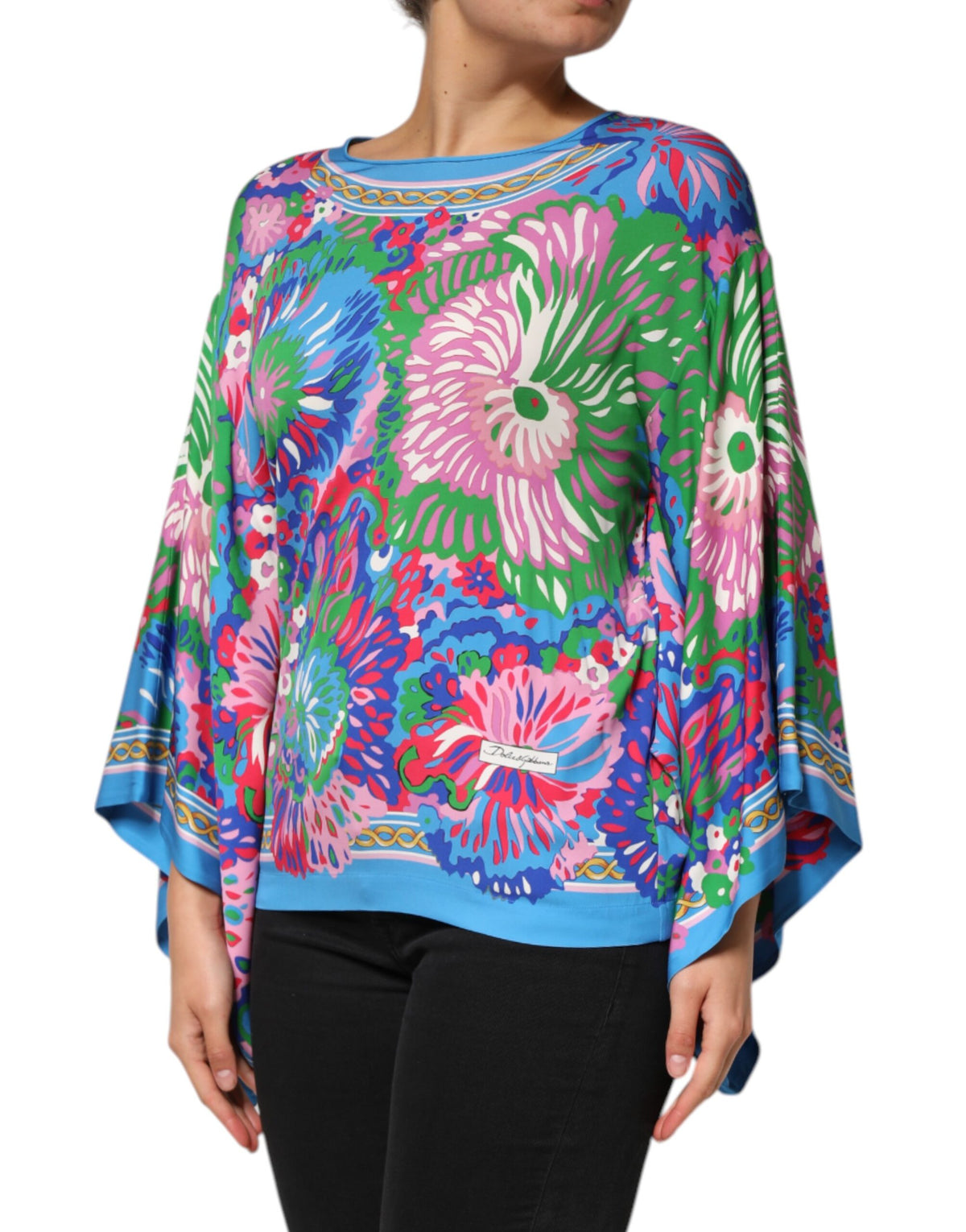 Dolce &amp; Gabbana – Tunika-Bluse mit mehrfarbigem Blumenmuster
